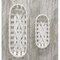 Set of 2 Whitewash Oval Tobacco Baskets Wall Hanging Woven Rustic Storage Decor